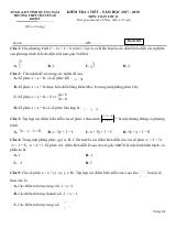 Đề kiểm tra 1 tiết Giải tích 12 chương 4 trường chuyên Lê Khiết – Quảng Ngãi (bản Word)